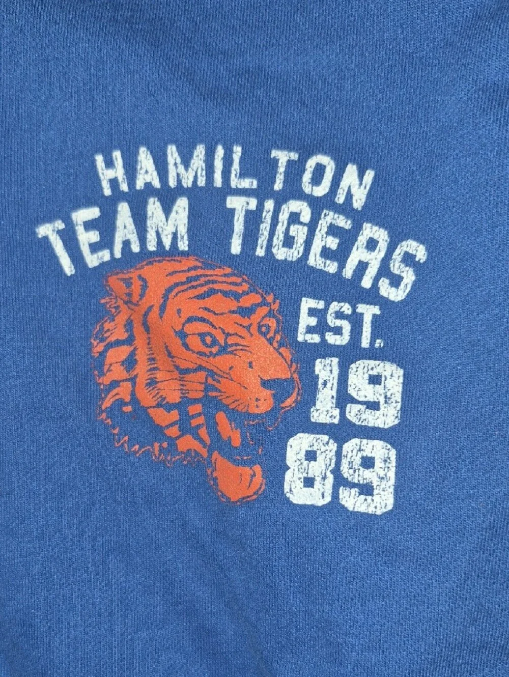 Team Tigers Blue Kids Zip-Up Hoodie Size XL 14